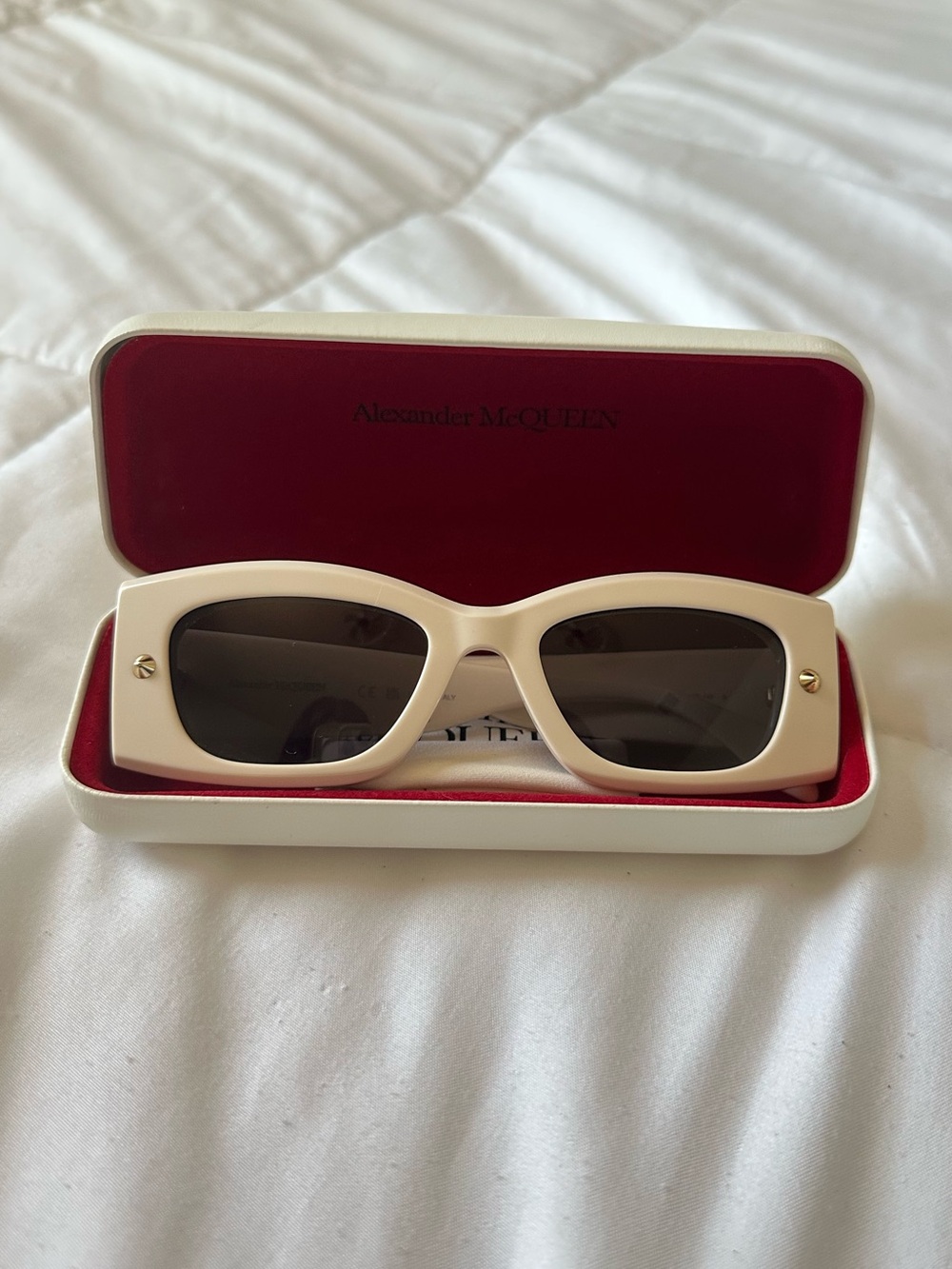 Alexander McQueen Rectangular Sunglasses with Dark Lenses